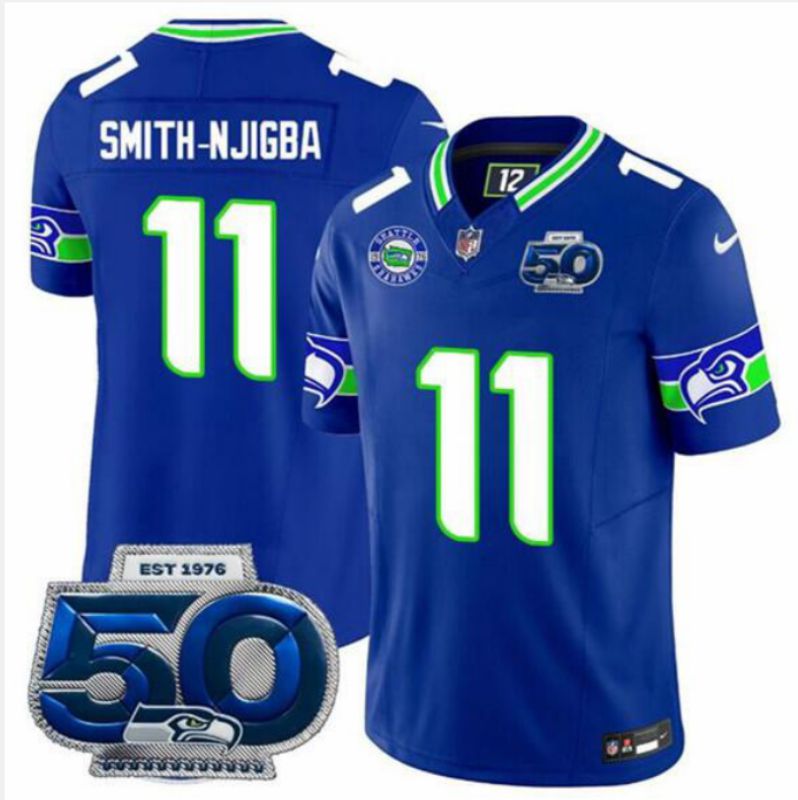 Men 2026 Seattle Seahawks #11 Smith-Njigba Blue 4th generation Nike Limited NFL Jersey style 01->seattle seahawks->NFL Jersey